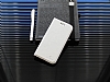 Puloka iPhone 6 / 6S Gizli Mknatsl Standl Beyaz Deri Klf - Resim: 4