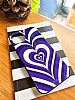 Dafoni Glossy iPhone 7 / 8 Purple Hearts Klf - Resim: 4