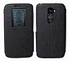 Eiroo Clasps LG G2 Pencereli Standl Siyah Klf - Resim: 5
