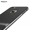 Rock iPhone 6 Plus / 6S Plus Krmz Metalik Kenarl Siyah Silikon Klf - Resim 5