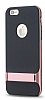Rock Royce iPhone 6 / 6S Rose Gold Metalik Kenarl Standl Siyah Silikon Klf - Resim: 7