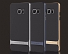 Rock Royce Samsung Galaxy Note FE Dark Silver Metalik Kenarl Siyah Silikon Klf - Resim: 9