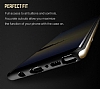 Rock Royce Samsung Galaxy Note 8 Gold Metalik Kenarl Siyah Silikon Klf - Resim 5