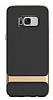 Rock Royce Samsung Galaxy S8 Gold Metalik Kenarlı Siyah Silikon Kılıf