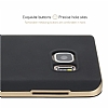 Rock Royce Samsung Galaxy Note 5 Gold Metalik Kenarl Siyah Silikon Klf - Resim: 1