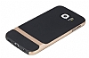 Rock Royce Samsung i9800 Galaxy S6 Gold Metalik Kenarl Siyah Silikon Klf - Resim: 8