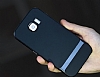 Rock Royce Samsung i9800 Galaxy S6 Dark Silver Metalik Kenarl Siyah Silikon Klf - Resim: 1