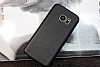Rock Samsung Galaxy S7 Edge Siyah Deri Rubber Klf - Resim: 2