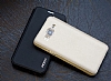Rock Touch Samsung Galaxy On7 nce Yan Kapakl Gold Deri Klf - Resim 2