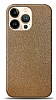 Dafoni iPhone 13 Pro Max Gold Parlak Simli Telefon Kaplama