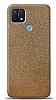 Dafoni Oppo A15s Gold Parlak Simli Telefon Kaplama