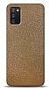 Dafoni Samsung Galaxy A02s Gold Parlak Simli Telefon Kaplama