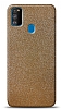 Dafoni Samsung Galaxy A21s Gold Parlak Simli Telefon Kaplama