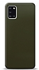 Dafoni Samsung Galaxy A31 Metalik Parlak Grnml Koyu Yeil Telefon Kaplama