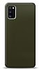 Dafoni Samsung Galaxy A41 Metalik Parlak Grnml Koyu Yeil Telefon Kaplama