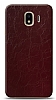 Dafoni Samsung Galaxy J4 Bordo Electro Deri Grnml Telefon Kaplama