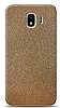 Dafoni Samsung Galaxy J4 Gold Parlak Simli Telefon Kaplama