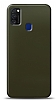 Dafoni Samsung Galaxy M21 Metalik Parlak Grnml Koyu Yeil Telefon Kaplama
