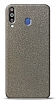 Dafoni Samsung Galaxy M30 Silver Parlak Simli Telefon Kaplama