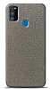 Dafoni Samsung Galaxy M30S Silver Parlak Simli Telefon Kaplama