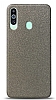 Dafoni Samsung Galaxy M40 Silver Parlak Simli Telefon Kaplama