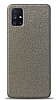 Dafoni Samsung Galaxy M51 Silver Parlak Simli Telefon Kaplama
