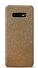 Dafoni Samsung Galaxy S10 Gold Parlak Simli Telefon Kaplama