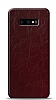 Dafoni Samsung Galaxy S10e Bordo Electro Deri Grnml Telefon Kaplama