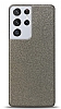 Dafoni Samsung Galaxy S21 Ultra Silver Parlak Simli Telefon Kaplama