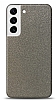 Dafoni Samsung Galaxy S22 Plus 5G Silver Parlak Simli Telefon Kaplama