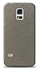 Dafoni Samsung Galaxy S5 Silver Parlak Simli Telefon Kaplama