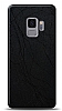 Dafoni Samsung Galaxy S9 Siyah Electro Deri Görünümlü Telefon Kaplama