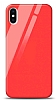 Eiroo iPhone XS Max Silikon Kenarl Krmz Cam Klf