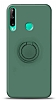 Eiroo Ring Color Huawei P40 Lite E Yzk Tutuculu Koyu Yeil Silikon Klf