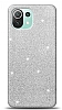 Eiroo Silvery Xiaomi Mi 11 Lite 5G Simli Silver Silikon Klf