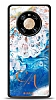 Dafoni Glossy Huawei Mate 40 Pro Kiiye zel ift Harf Simli Okyanus Mermer Klf