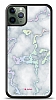 Dafoni Hologram iPhone 11 Pro Beyaz Mermer Desenli Klf