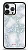 Dafoni Hologram iPhone 14 Pro Max Beyaz Mermer Desenli Klf