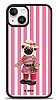 Dafoni Art iPhone 15 Pink Pug Klf