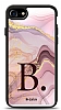 Dafoni Glossy iPhone SE 2020 Kiiye zel Harf Purple Effect Klf