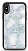 Dafoni Hologram iPhone X Beyaz Mermer Desenli Klf