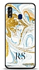 Dafoni Glossy Samsung Galaxy A20 / A30 Kiiye zel Harfli Simli Gold Mermer Klf