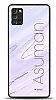 Dafoni Glossy Samsung Galaxy A31 Kiiye zel simli Simli Mor Mermer Klf
