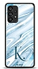 Dafoni Glossy Samsung Galaxy A53 5G Kiiye zel Harf Simli Mavi Mermer Klf