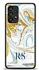 Dafoni Glossy Samsung Galaxy A53 5G Kiiye zel Harfli Simli Gold Mermer Klf