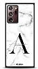 Dafoni Glossy Samsung Galaxy Note 20 Ultra Kiiye zel Harf simli White Marble Klf