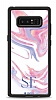 Dafoni Glossy Samsung Galaxy Note 8 Kiiye zel ift Harf Simli Pembe Mermer Klf