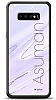 Dafoni Glossy Samsung Galaxy S10 Kiiye zel simli Simli Mor Mermer Klf