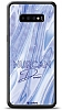 Dafoni Glossy Samsung Galaxy S10 Kiiye zel Simli Cornflower Mermer Klf