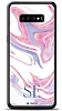 Dafoni Glossy Samsung Galaxy S10 Plus Kiiye zel ift Harf Simli Pembe Mermer Klf